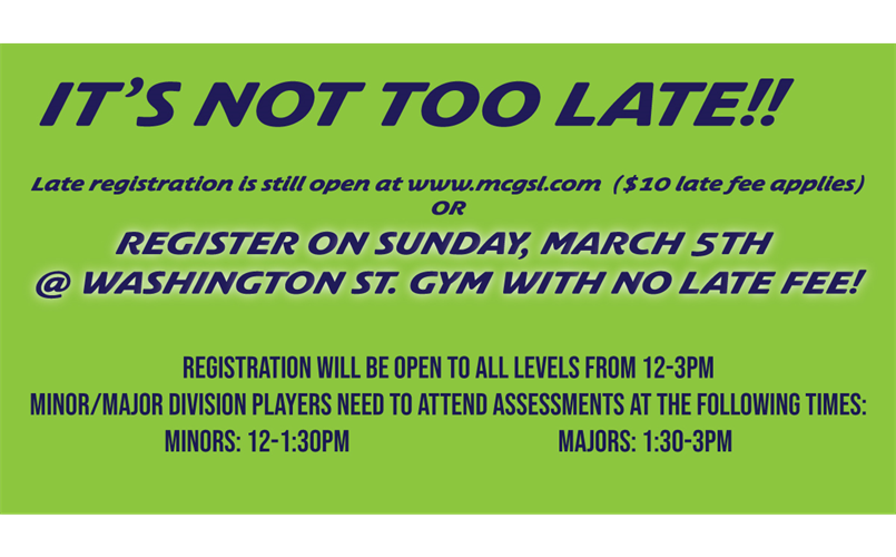 Late Registration Still Open